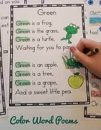 Color Word Poems For Shared Reading Mrs Mcginnis Little Zizzers Shared Reading Poems Shape Poems For Kids Poetry For Kids