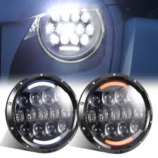 Front lights are the big 9 and the lights mounted to the lightbar are 7. New 2019 Rgb 105w 7inch Led Headlight High Low Beam Led Angel Eyes Led Headlamp Drl Turn Signal Light For Jeep Wrangler Off Road Aliexpress