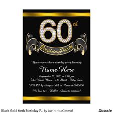 Black And Gold 60th Birthday Invitations Black Gold 60th Birthday Party Invitation Zazzle Com 70th Birthday Parties 70th Birthday Invitations 60th Birthday Party Invitations