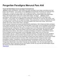 Pengertian Paradigma Menurut Para Ahli