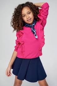 Fusya Firfirli Kiz Cocuk Sweatshirt Kiyafet Moda Kiz Cocuklar