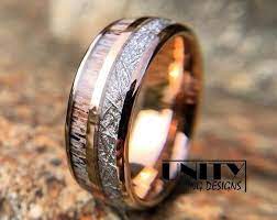 Tungsten Wedding Band Mens Wooden Ring With Forest Trees Oak Etsy Antler Wedding Band Rings Mens Wedding Bands Rose Gold Mens Wedding Band
