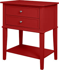 Ameriwood Home Franklin Accent Table With 2 Drawers Red Walmart Com End Tables With Storage Red Nightstand End Tables