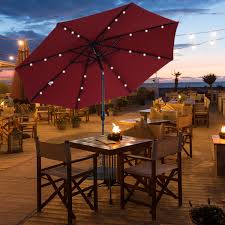 There is a bar with live music and entertainment. 24 Led Parasol Umbrella With Solar Powered Chain Light
