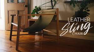 These wood chair are trendy and can fit into every decoration style. Leather Sling Lounge Chair Diy Build Youtube