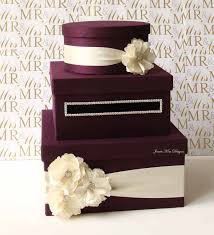 Tie a bow around a w. Wedding Card Box Money Box Gift Card Holder Custom Made To Order Card Box Wedding Wedding Card Boxes Purple Gift Card Boxes