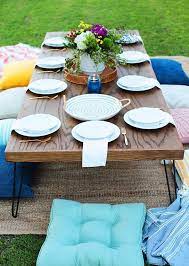 Girls Night Outdoor Dinner Party Little Green Notebook Diy Outdoor Table Outdoor Coffee Tables Outdoor Dinner