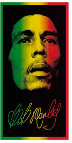 Buy Official Bob Marley Colorful Face Black Beach Towel