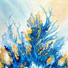 Hand painted underwater illustration with coral reef, starfish. Coral Reef Painting Painting By Ana Monsanto Saatchi Art