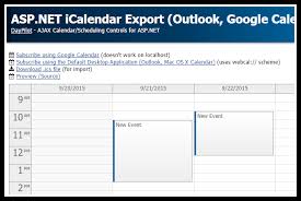 Asp Net Icalendar Export Outlook Google Calendar Mac Os X Calendar Daypilot Code