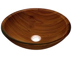 628 wood grain glass vessel bathroom sink