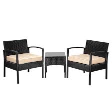 A sofa with chaise is a popular sectional configuration for its relatively compact size and outstanding comfort. Patio Furniture Accessories 3 Pieces Weave Wicker Conversation Rattan Couch With Cushions And Glass Table Hmlinktt Outdoor Patio Furniture Brown Patio Lawn Garden