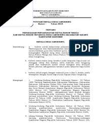 Contoh Surat Keputusan Kepala Desa Tentang Pengangkatan Ketua Rt Dapatkan Contoh