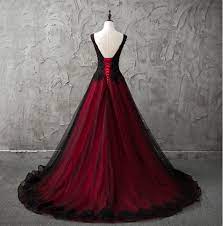 Gothic Red Black Wedding Dress A Line Pageant Dresses Prom Evening Ball Gown Sold By Bridesd Black Red Wedding Black Wedding Dress Gothic Black Wedding Dresses