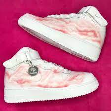 Pink Lightning Af1 S The Custom Movement In 2021 Custom Air Force 1 High Tops Air Force 1 High Tops White Air Forces