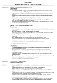 collections representative resume