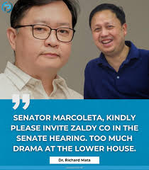 DR. MATA, MAY NANAWAGAN NA IPATAWAG NG SENADO SI REP. CO Nanawagan si  dating senatorial candidate Dr. Richard Mata na sana'y ipatawag ng Senate  Blue Ribbon Committee si Ako Bicol party-list Rep.