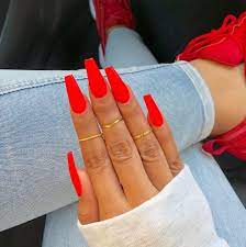 Pinterest Kat G Red Acrylic Nails Valentines Nails Red Nails
