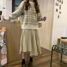 Free shipping* for you to try on at your leisure. Ashlee Long Sleeve Color Panel Plaid Knit Sweater Asymmetric Spaghetti Strap Dress Yesstyle