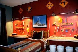 Clever skateboard shelves teen boy room. 15 Clever And Creative Ways Of Using Pegboards In Kids Rooms Construction Bedroom Boys Construction Room Boys Bedrooms