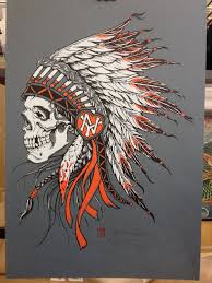 Indian Chief Skull Indian Head Indian Chief Sk In 2020 Indian Skull Tattoos Headdress Tattoo Indian Skull