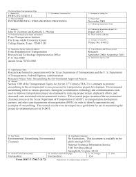 Environmental Streamlining Processes