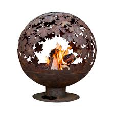 Usually store purchased copper and steel fire pits sport rust proof paints and coatings as part of the manufacturing process. Esschert Design Leaf 24 In X 28 In Round Steel Wood Burning Fire Pit In Rust Ff1013 The Home Depot
