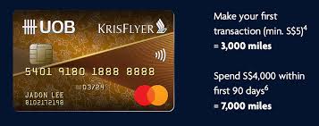 Back to cards uob credit cards. Krisflyer Uob Credit Card Offering 10 000 Miles Sign Up Bonus Mainly Miles