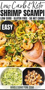 Low Carb Keto Shrimp Scampi Recipe With Zucchini Noodles In 2020 Shrimp Scampi Recipe Seafood Recipes Zucchini Recipes