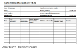 Write the name of your company and enter the logo as well. Pin On Equipment Maintenance Log Template