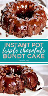 Triple Chocolate Instant Pot Bundt Cake Fab Everyday Recipe In 2021 Pressure Cooker Cake Cooker Cake Pot Cakes
