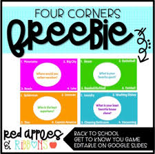 Four corners is a game that will get your students up and moving around as they get to know each other with all about me questions. 4 Corner Questions Worksheets Teaching Resources Tpt