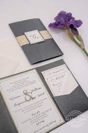 Glitter Wedding Invitation Black And Gold Pocketfold Invite Etsy Undangan