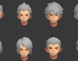 Different cartoon hairstyles royalty free vector image Hairstyle 3d Models Cgtrader