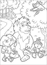 Dora The Exlorer Boots Swiper And Lion Coloring Page More Dora The Explorer Coloring Sheets Lion Coloring Pages Coloring Pages Free Printable Coloring Pages