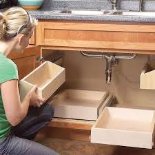 How To Build Pull Out Under Sink Storage Trays For Your Kitchen In 2020 Kitchen Sink Diy Kitchen Cabinet Storage Bathroom Storage Solutions