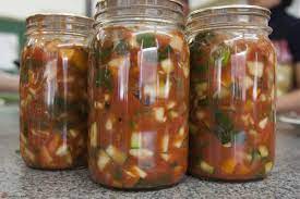 Dice the tomatoes up to desired size. Canning Zucchini Squash And Tomato Ratatouille Chowtimes Com