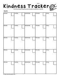 Kindness Tracker Worksheets Kindness Tracker