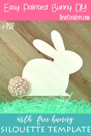 Free printable sitting bunny pattern. Fun And Easy Painted Bunny Craft With Bunny Silhouette