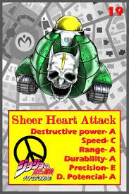 While most stand users are limited to having only one stand, heart attack is an exception to this rule as it is actually a. Carta De Sheer Heart Attack Stand Power Jojo I Love Anime