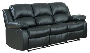 Flexible style and luxurious comfort come together with the garcia blue dual power reclining leather sofa by flexsteel. Classic 3 Seat Bonded Leather Double Recliner Sofa Walmart Com Walmart Com