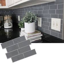 Self Adhesive Tile Wallpaper Gray Brick Subway Tile Sticker Etsy Self Adhesive Wall Tiles Wall Stickers Home Removable Wallpaper Kitchen
