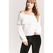 Forever21 Off The Shoulder Fuzzy Sweater 455 Mxn Liked On Polyvore Featuring Tops Sweaters Ivory Forever 21 Sweater Fashion Fuzzy Sweater Clothes Design