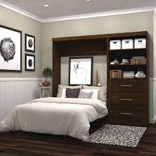 Bestar Boutique Full Wall Bed With 36 Storage Unit And Drawers In Chocolate Perfect For Any Room Wall Bed Bed Wall Murphy Bed Plans