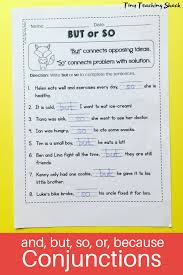 First Grade Grammar No Prep Worksheets Common Core Language Tiny Teaching Shack Conjunctions Worksheet