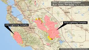 A map is actually a graphic reflection of your complete region or part of a place, generally symbolized over a toned work surface. Czu Lightning Complex Fire Burn Zones Map Fast Facts Cbs San Francisco