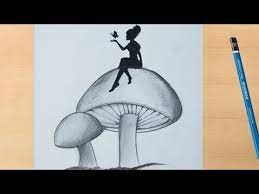 Pencil Drawing Of Fairy Girl With Butterfly Sitting On Mushroom Youtube Drawing a fairy sitting on a flower download article.