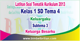 Soal Tema 4 Kelas 1 Sd Subtema 3 Keluarga Besarku Dan Kunci Jawaban Bimbel Brilian
