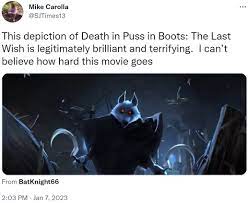 This depiction of Death in P--- in Boots: The Last Wish is legitimately  brilliant and terrifying | Puss in Boots: The Last Wish | Know Your Meme