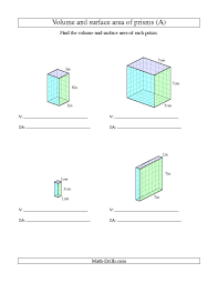 New 2013 11 17 Volume And Surface Area Of Rectangular Prisms With Whole Numbers A Volume Worksheets Area Worksheets Free Math Worksheets